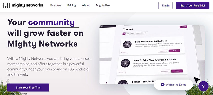 Mighty Networks website