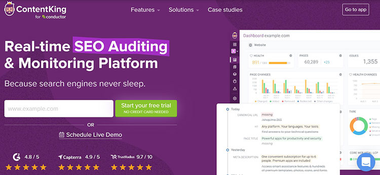 ContentKing SEO audit tool