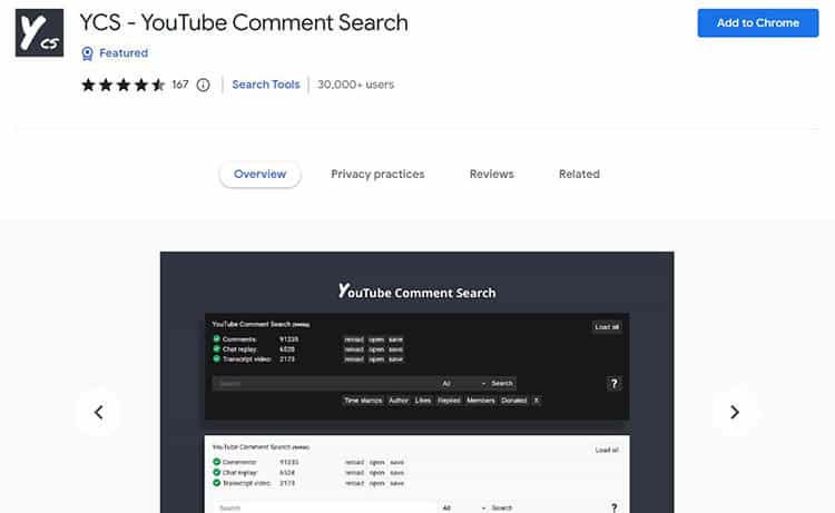 Youtube comment search for Chrome