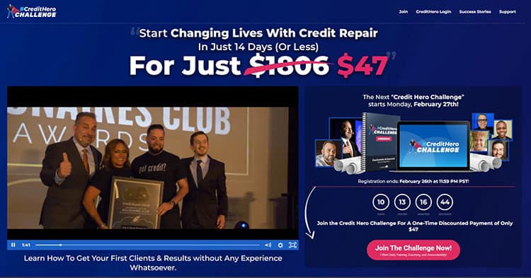 Credit Hero Challenge website