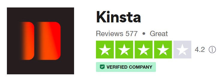Kinsta Trustpilot rating